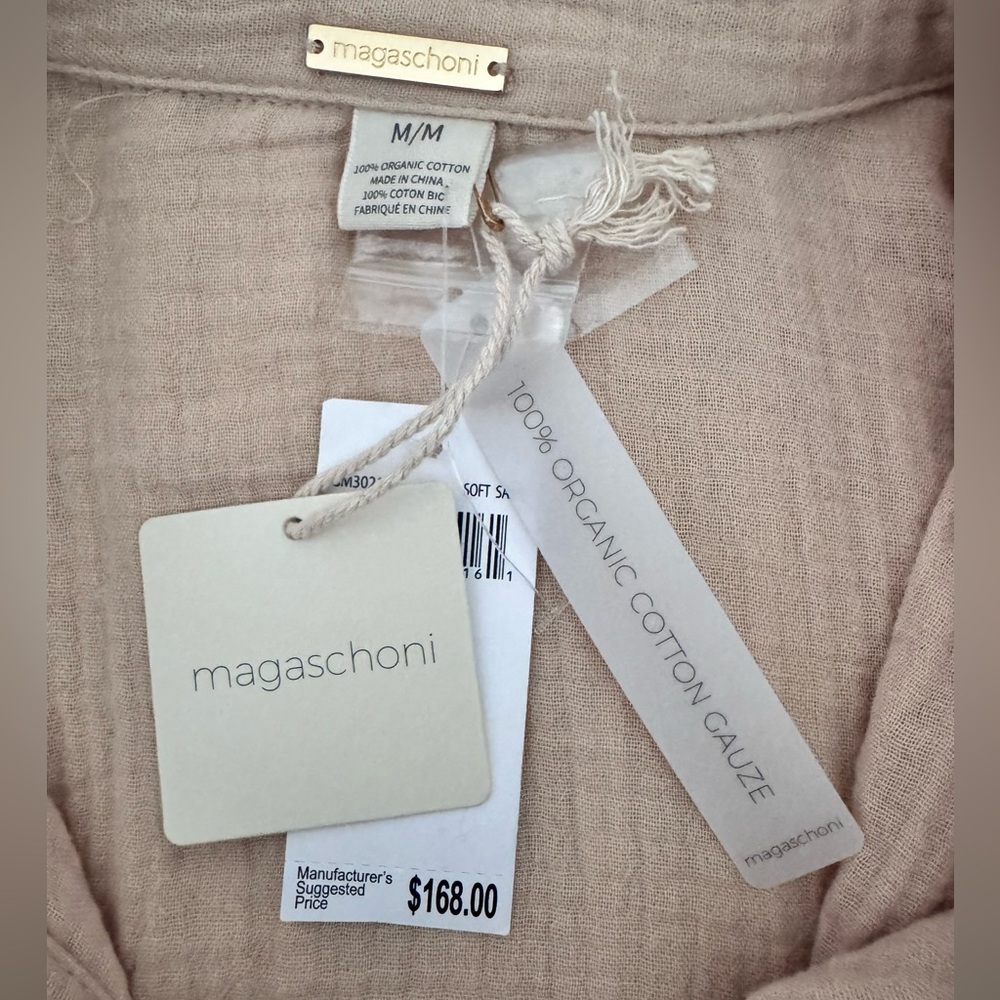 Magaschoni Organic Cotton Shirt Dress Roll-up Sleeves M - Picture 3 of 6